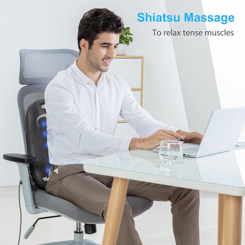 CooCoCo Shiatsu Back Massager with Heat, Neck and Back Massager, Gifts for Women/Men/Mom/Dad,Pillow Massager for Neck and Back,Shoulders