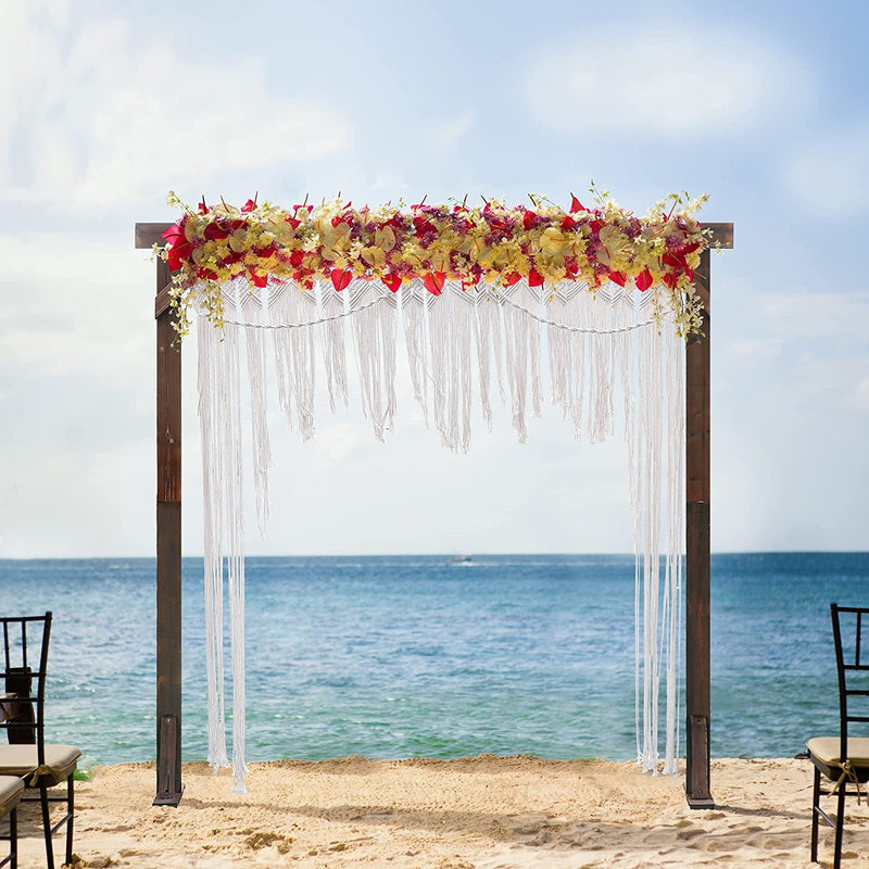 75FT Rustic Square Wooden Wedding Arch for Lawn and Outdoor Events
