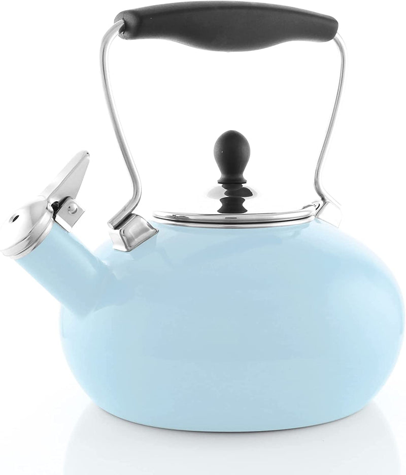 Chantal Zenith Enamel on Steel Whistling Teakettle, 1.8 quart, Light Blue, 37-ZEN LB