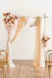 Flower Arch Decor with Drapes in Rust & Sepia