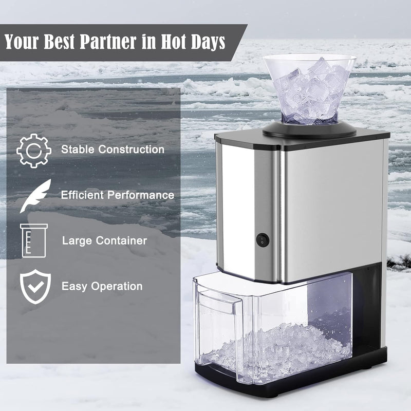 Nightcore Electric Ice Crusher, Ice Crushed Machine with Stainless Steel, Ice Crusher Idea for Home, Party and Gathering