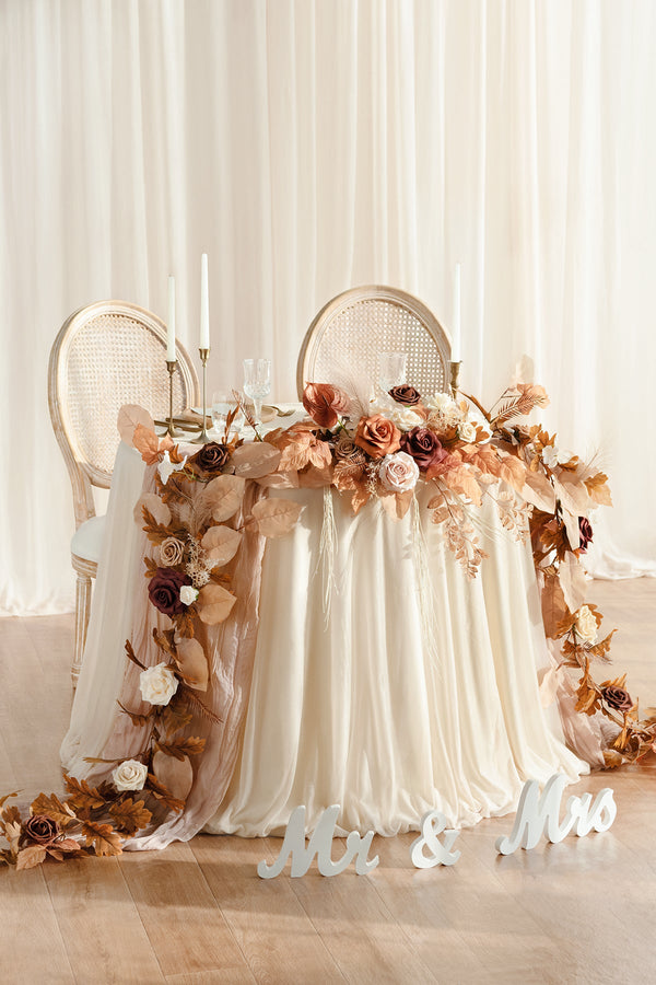 Rust  Sepia 9ft Flower Garland for Head Table