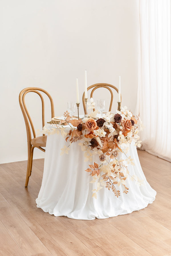 Floral Swags for Rust  Sepia Sweetheart Table