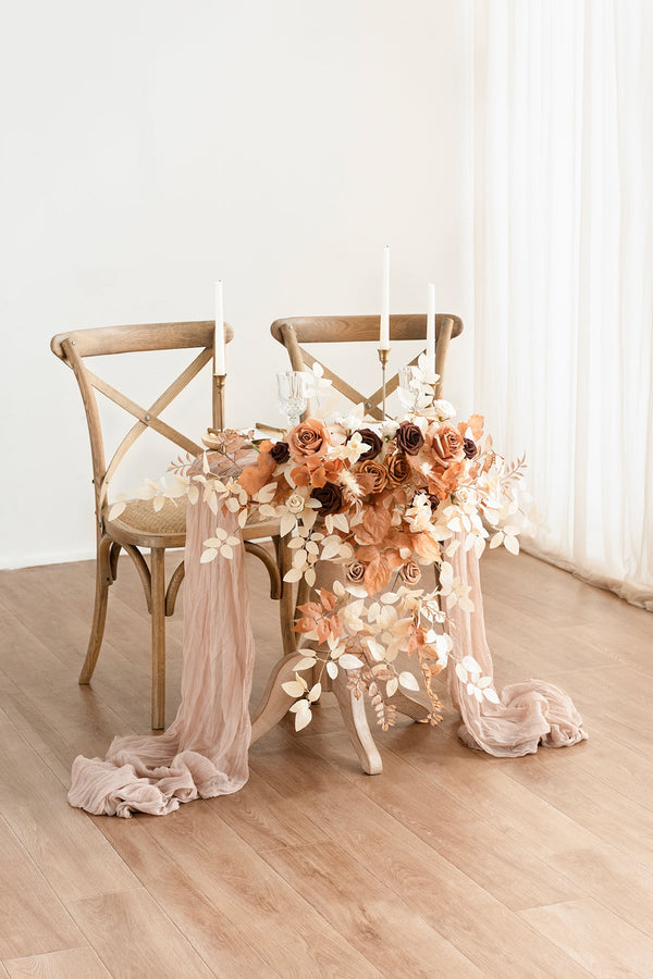 Floral Swags for Rust  Sepia Sweetheart Table