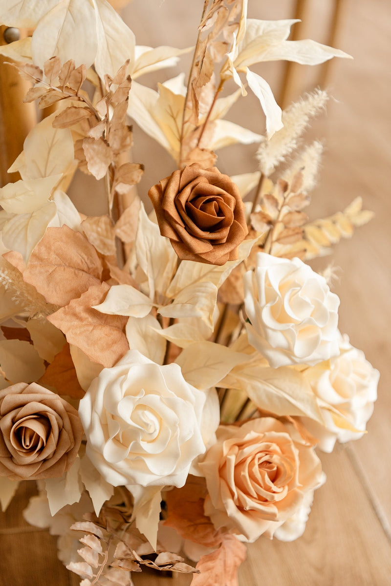 Rust  Sepia Wedding Aisle Runner Flower Arrangement