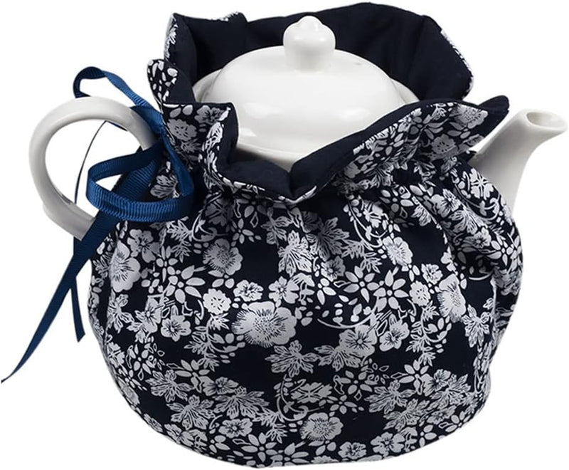 Tea Cosy - Pure Cotton Printed Tea Cosy, Kitchen Tea Pot Dust Cover, Breakfast Warmer, Insulation and Keep Warm, Color#6