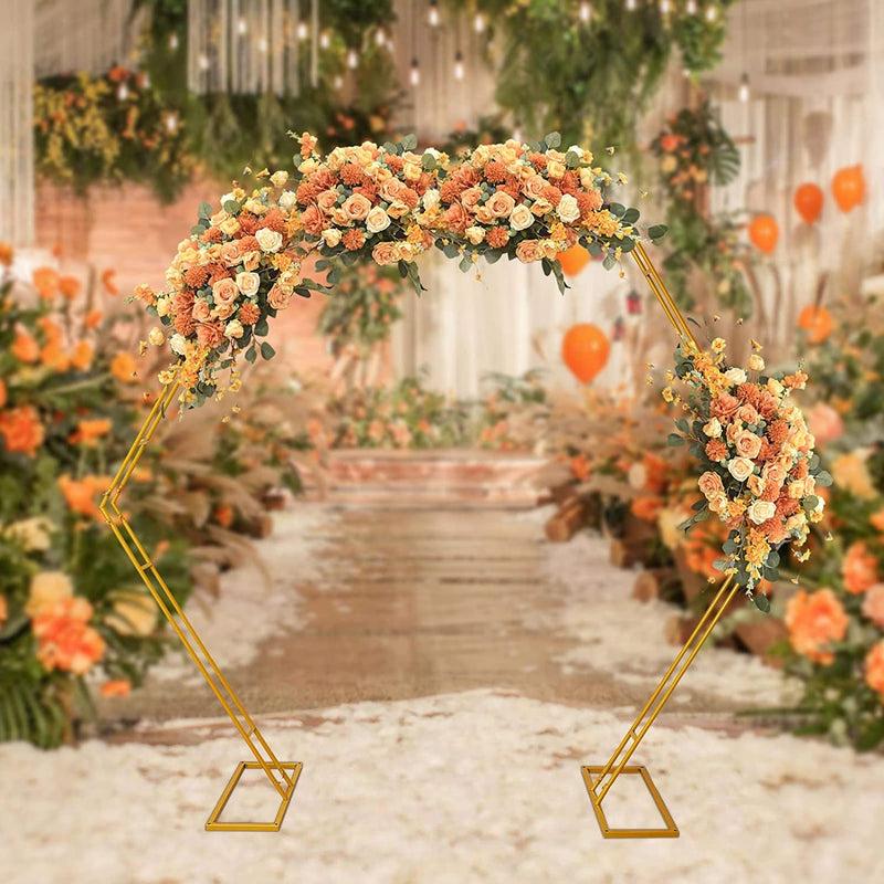 Garden Arbor Wedding Arch and Backdrop Stand Set - Hexagon Metal for Weddings  Parties