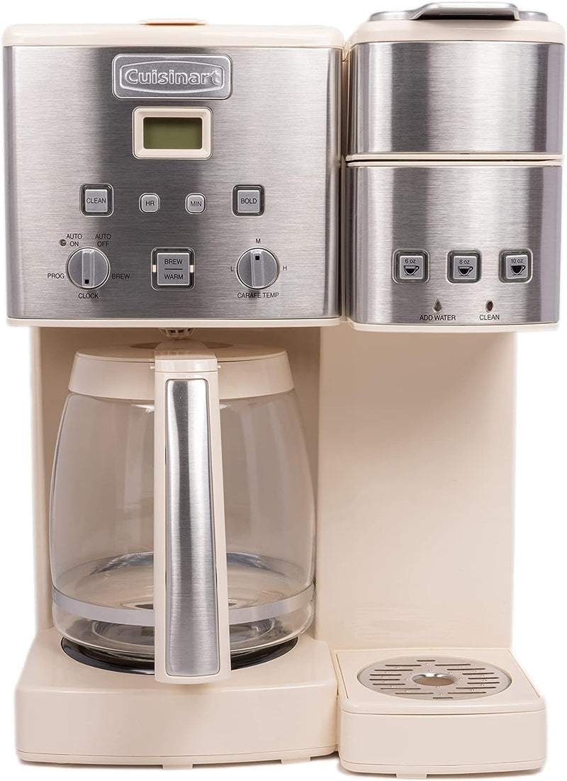 Cuisinart Single Serve + 12 Cup Coffee Maker, Offers 3-Sizes: 6-Ounces, 8-Ounces and 10-Ounces, Stainless Steel, SS-15P1