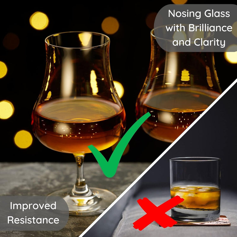 Muldale Crystal Brandy Snifter Set of 2, 7.5oz - Norden Design Cognac Snifter Glasses for Whisky, Rum, Brandy, Cognac - Thin and Elegant European Crystal - A Perfect Glass for Spirits - Gift Boxed