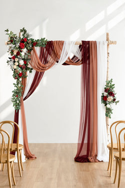 Christmas Red Sparkle Flower Arch with Drapes