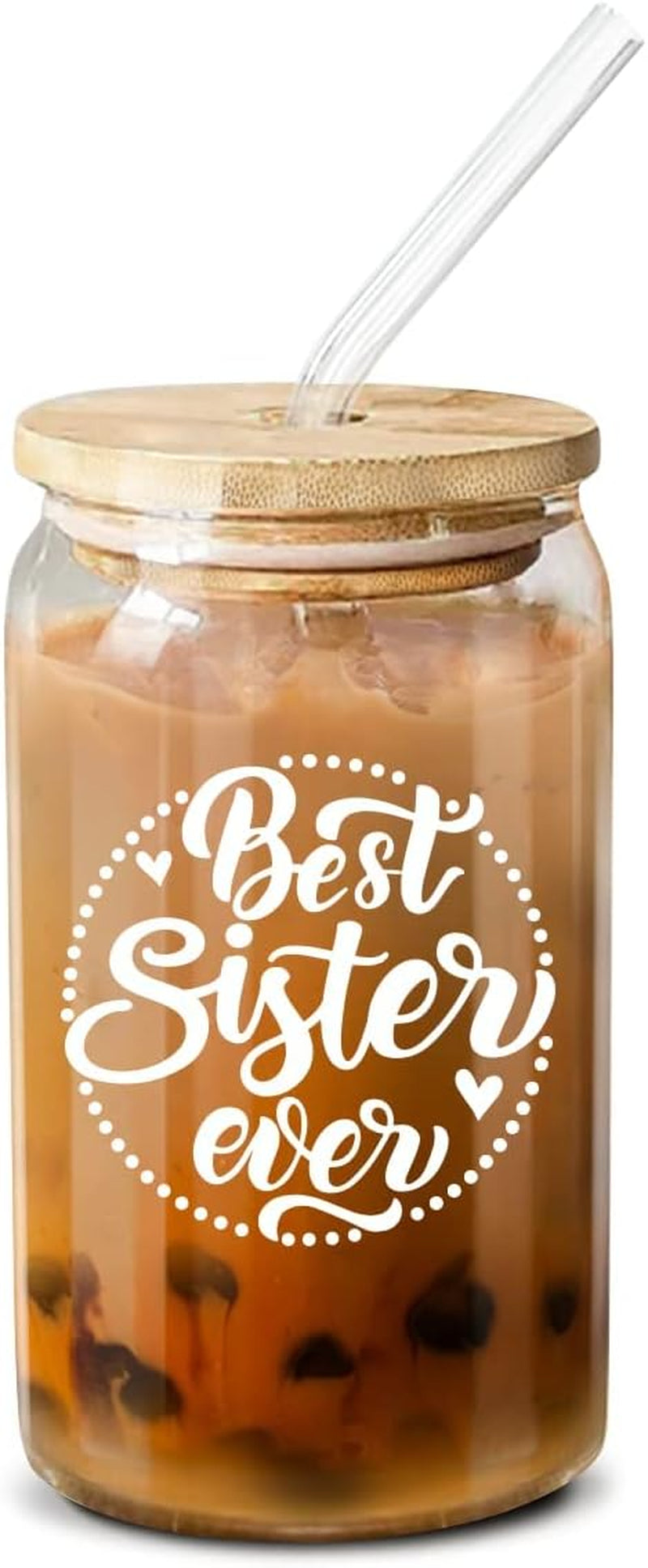 Christmas Gifts For Sister From Sister, Brother - Unique Birthday Present For Sister, Soul Sister, Big Sister, Little Sister, Sister In Law, Sibling, Bestie - 16 Oz Coffee Glass