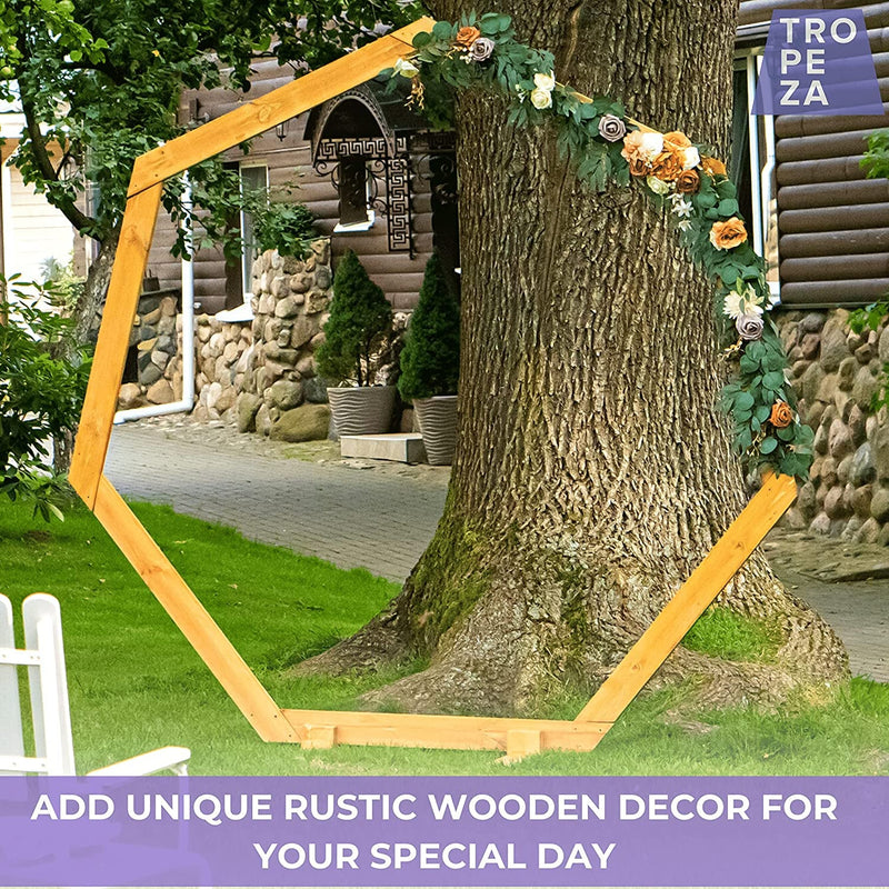 7 FT Rustic Wooden Wedding Arch for IndoorOutdoor Ceremony Party Decor