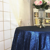 Matt Navy Blue 72" round Sequin Tablecloth for Wedding Party