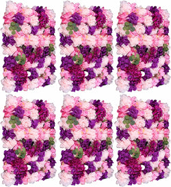 Silk Flower Panel with Leaves - 6 Pcs - WeddingHome Decor - 16x24 - PinkPurple