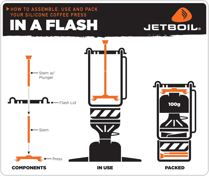 Jetboil Silicone French Press Coffee Maker Camping Stoves, Regular