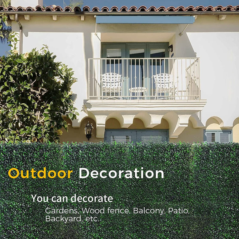 12 Pcs 20X20 Grass Wall Panels - UV-Protected Green Boxwood Decor for IndoorOutdoor Events and Backyards