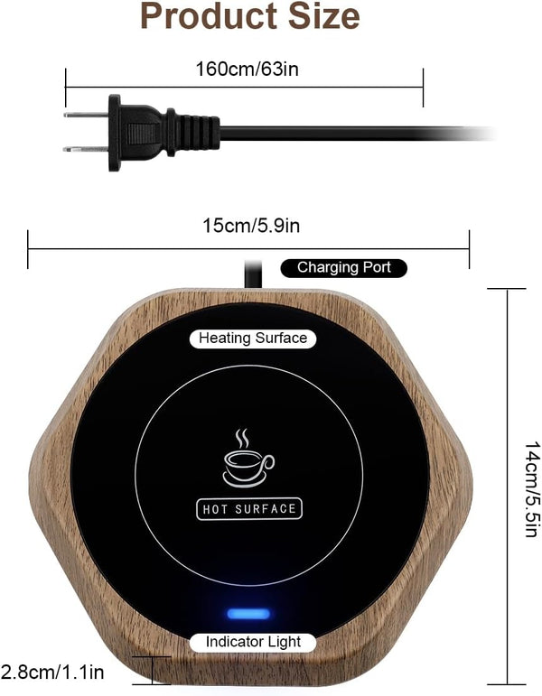 Coffee Mug Warmer with Auto Shut Off Gravity-Induction Electric Smart Cup Warmer for Desk, Waterproof Beverage Plate for Heating Tea,Milk,Drink,Hot Chocolate,Candle Wax