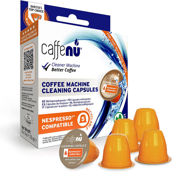 Caffenu 5-Pack Nespresso Cleaning Pods - For Nespresso Original Line Machines - Nespresso Cleaner For Improved Coffee Flavor