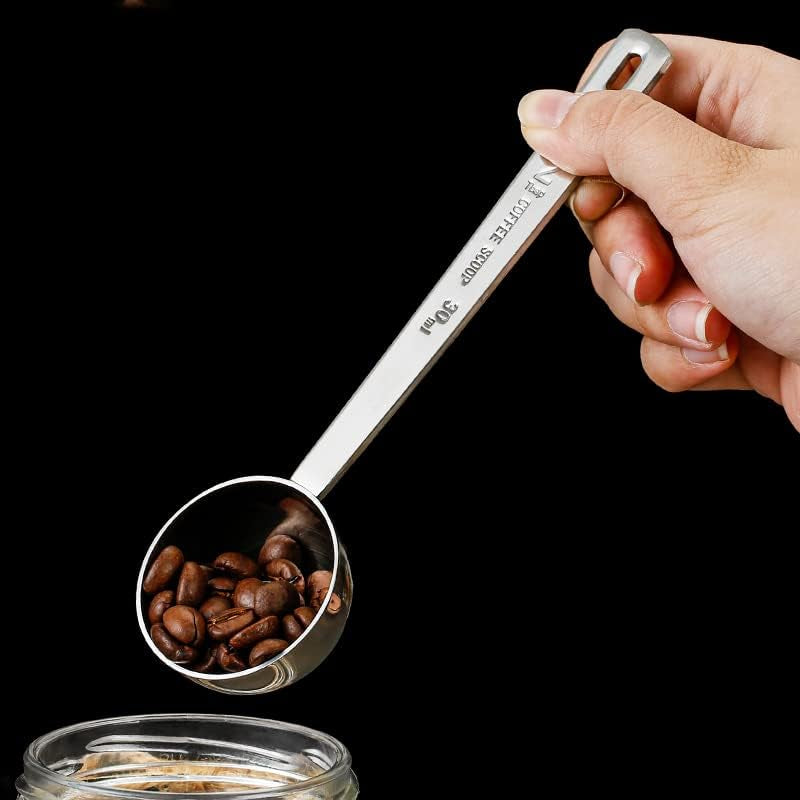 2Pcs Stainless Steel Coffee Scoop, 2 Tablespoon Measuring Spoon, Coffee Scoop, 30Ml Metal Long Handled Spoons, Coffee,Sugar,Powder,Tea Measuring Spoons, Set of 2