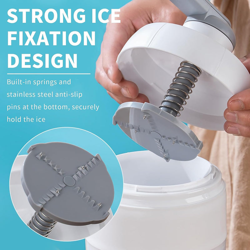 Yanpoake Manual Ice Shaver Snow Cone Machine Portable Shaved Crushed Ice Maker Crusher with 2 Free Ice Cube Tray & Ice Shovel for Home Outdoors Use