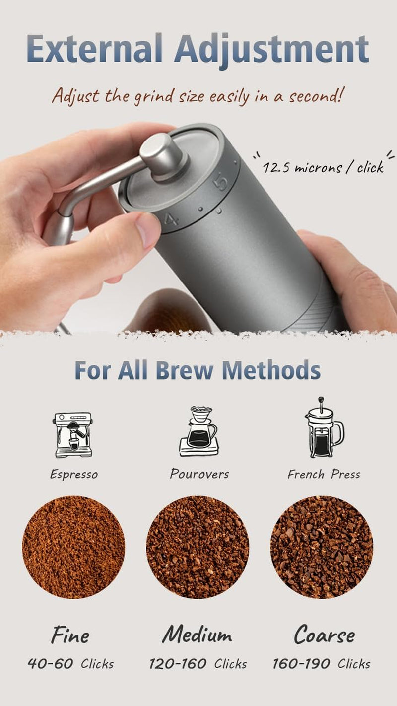 1Zpresso X-Ultra Manual Coffee Grinder-Midnight Black, Well-built Sturdy Metal Body, Assembly Stainless Steel Burr, Numerical External Setting, Magnet Catch Cup, Faster Grind Efficiency Portable Mill…