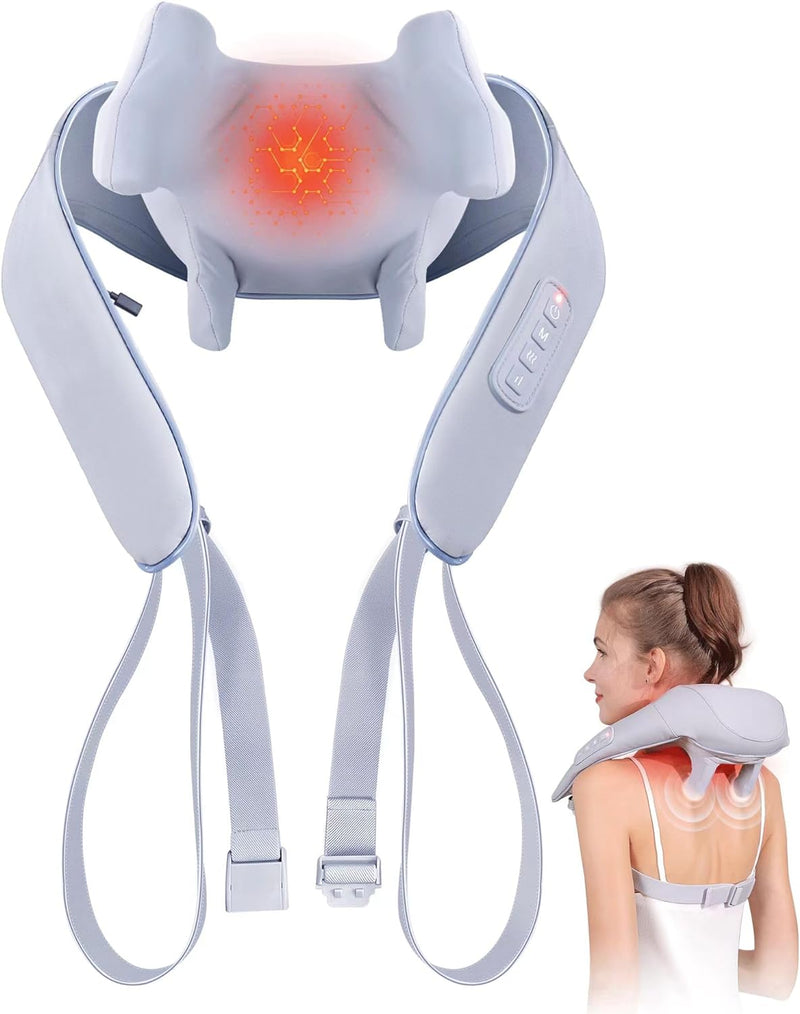 Neck Massager with Heat, Valentines Day Gifts for Her Him, Cordless Neck Massager for Pain Relief Deep Tissue, Shiatsu Back Shoulder and Neck Massager for Cervical Leg