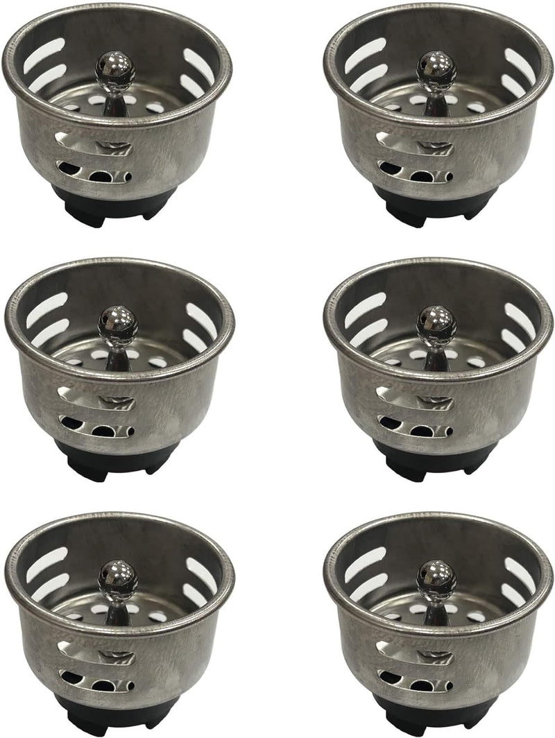 VARNAHOME Stainless Steel Junior Duo Strainer Replacement Basket/Stopper for Bar and Prep Sinks Drains 3 Pack