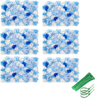 6 Pcs Artificial Flowers Wall Decor Panel 24" X 16" Silk Rose Hydrangea Floral Wall Mat Romantic 3D Flower Wall Backdrop for Wedding Party Photo Bridal Baby Shower - Assorted Blue and White