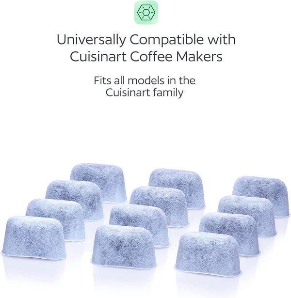 12 Water Filters for Cuisinart Coffee Makers - Fits all Cuisinart Coffee Brewers - Replacement Charcoal Water Filters for Cuisinart