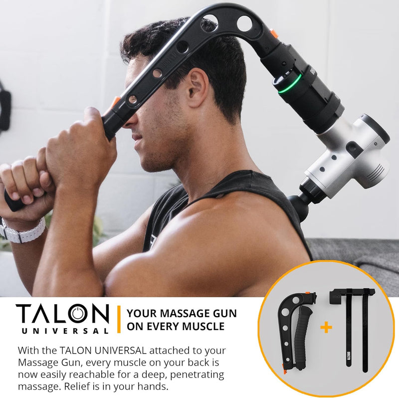 Talon Universal Massage Gun Holder + Massage Cane. Universal Massage Gun Mount, Extension Arm for Your Deep Tissue Percussion Massager. Neck, Shoulder, & Back Massager (Works with Most Guns)