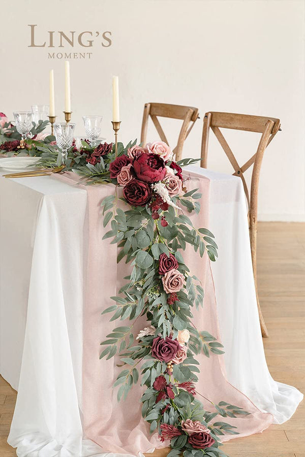 6FT Artificial Eucalyptus  Flower Wedding Garland - BurgundyDusty Rose