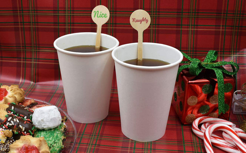 Perfect Stix - Cocktail 6 R- Naughty Nice-50 6" Wooden Cocktail/Drink Stirrers with Naughty or Nice Pack of 50ct