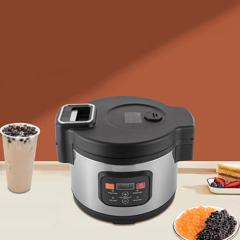 Commercial Boba Pot 12L Automatic Tapioca Boba Maker Pearl Cooker 1850W Non-stick Pearl Maker w/Touchscreen&Timer Function for Bubble Tea Boba Tea Sago Pearl Milk Tea 110V