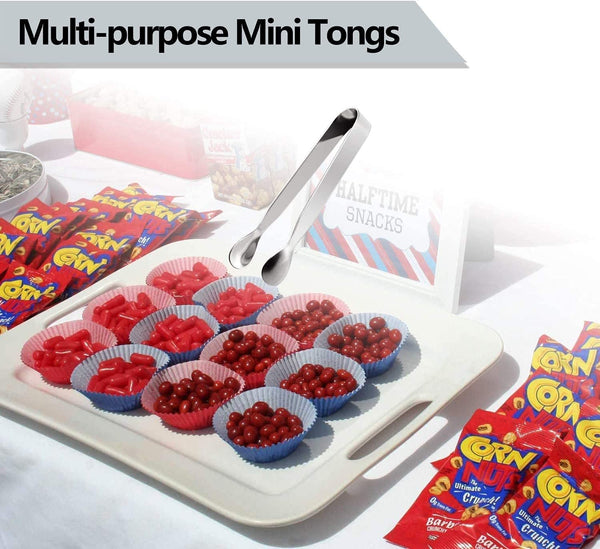 Ice Tongs Sugar Cubes Tongs - Stainless Steel Mini Serving Tongs Appetizers Tongs Small Metal Tongs for Tea Party Coffee Bar (6 PCS)