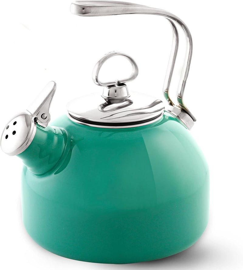 Chantal Classic Teakettle, 1.8 QT, Food Grade Pure Copper, 2-Tone Harmonica Whistle, Rapid Boil and Even Heating (Copper)