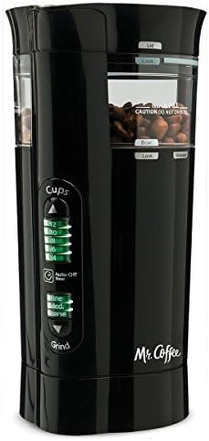 Mr. Coffee 12 Cup Electric Coffee Grinder with Multi Settings, Black, 3 Speed - IDS77