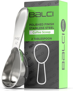 BALCI - Stainless Steel Coffee Scoop (2 Tablespoon Scoop) Exact Measuring Spoon for Coffee, Tea, Sugar, Flour and More! …