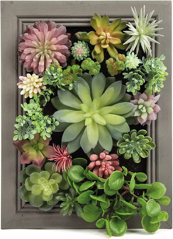 DIY Artificial Succulent Wall Art with Floral Arrangement - Outdoor Balcony Decor