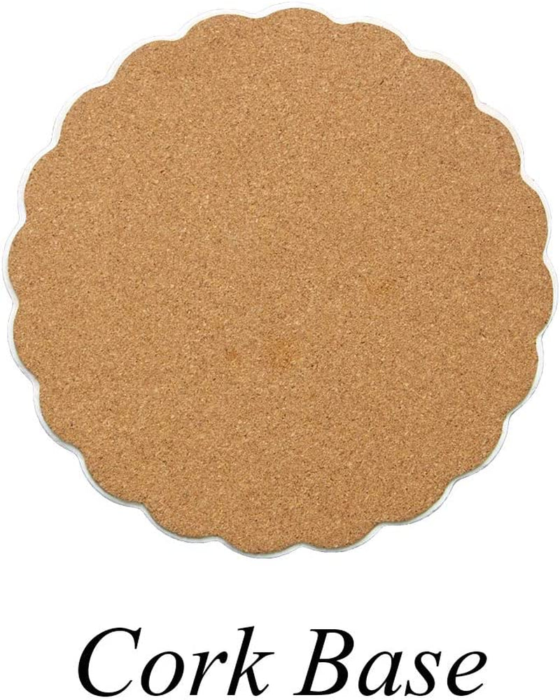 Arly Wipeable Hardboard Blue Trivets Mat for Heat Pot, Decor Cork Backed Insulation Pads with Mandala Style,Round 7.7 Inch Set of 2