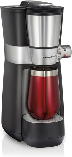 Hamilton Beach Convenient Craft Rapid Cold Brew & Hot Coffee Maker, Single Serve Ground Coffee Brewer, 16 oz. capacity, Black, 42501