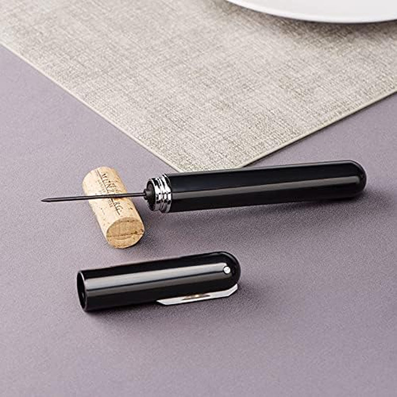 Wine Bottle Opener，IPEROT Air Pressure Wine Corkscrew With Cutting Wine Bottle Foil Knife, Effortlessly Open Wine Bottles Without Damaging Corks, Easy-to-Use(Black)