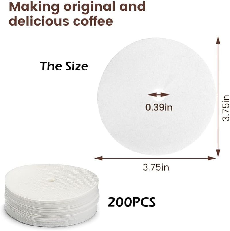 Percolator Coffee Filters, 3.75In Disposable Coffee Paper Filter, 200 Disc Coffee Filters for Bozeman Percolator (White)