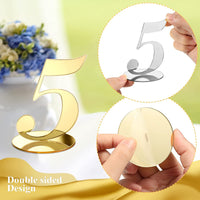 Table Numbers Table Numbers for Wedding Reception Wedding Gold Wedding Table Numbers with Holder Elegant Mirror Table Numbers for Wedding Party Birthday Anniversary Event Catering (Gold)