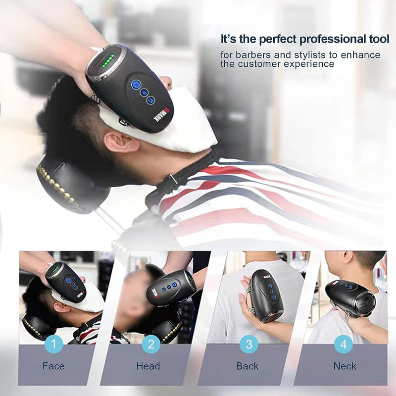 Barber Massager/Cordless Handheld Massager,USB Charge Neck/Legs/Hand/Face Massager, 2 Massage Nodes 2600AMH, Black