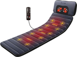 COMFIER Heated Massage Mat Full Body, Heating Massage Pad with Vibration, Body Massager Mat with Shiatsu Massage Pillow, Back Massager Pad for Back Pain