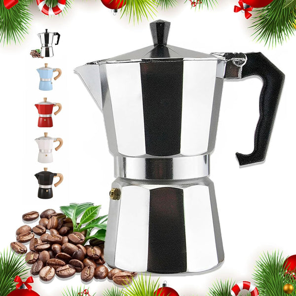 DITOSH 6 Cup 300ML 10oz Aluminum Espresso Stovetop Coffeemaker Percolator Italian Coffee Maker Moka Express Classic Cafe Maker for Italian and Cuban Café Brewing, Greca Coffee Maker