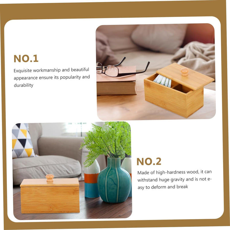 TIDTALEO 1 PC Storage Box Makeup Case Organizer Tea Containers Makeup Storage Box Tea Bag Organizer Box Tea Bags Holder Wooden Tea Storage Chest Wooden Tea Grid Hotel Tea Box Hotel Tea Case