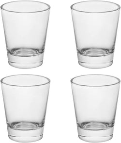 BTGLLAS Heavy Base Shot Glasses, 1.5 oz Sets of Clear Shot Glass (4 Pack), Measuring Cup for Espresso, Liquid, and Wine - Heavy Glass (Glass, 4Pack)