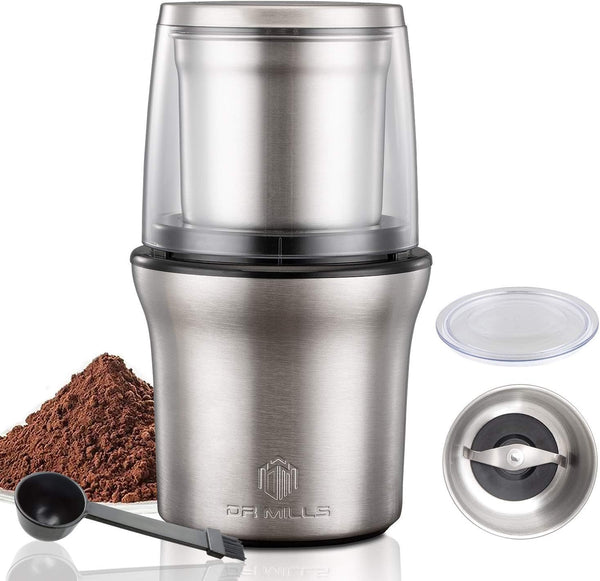 DR MILLS DM-7412N Electric Dried Spice and Coffee Grinder,And Dry ingredients grinding cup, And wet ingredients grinding cup