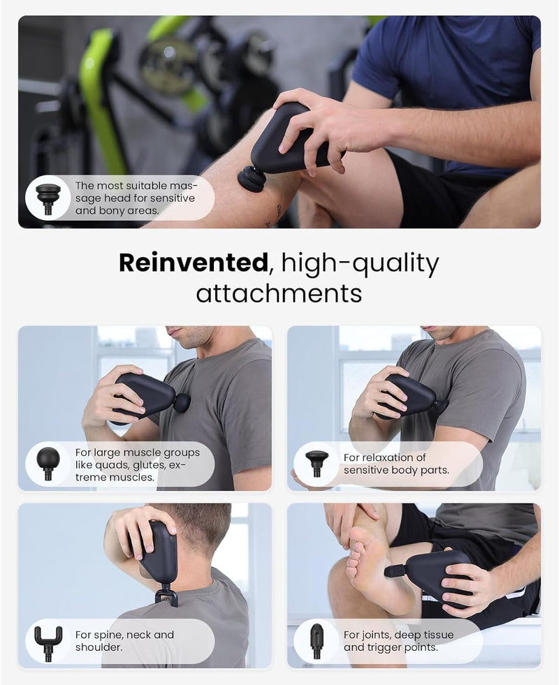 BOB AND BRAD Air 2 Mini Massage Gun, Handheld Deep Tissue Percussion Massage Gun with 12MM Amplitude & Personal Massager, Portable Muscle Pain Relief in Neck, Back, Leg, Hand, Shoulder and Foot